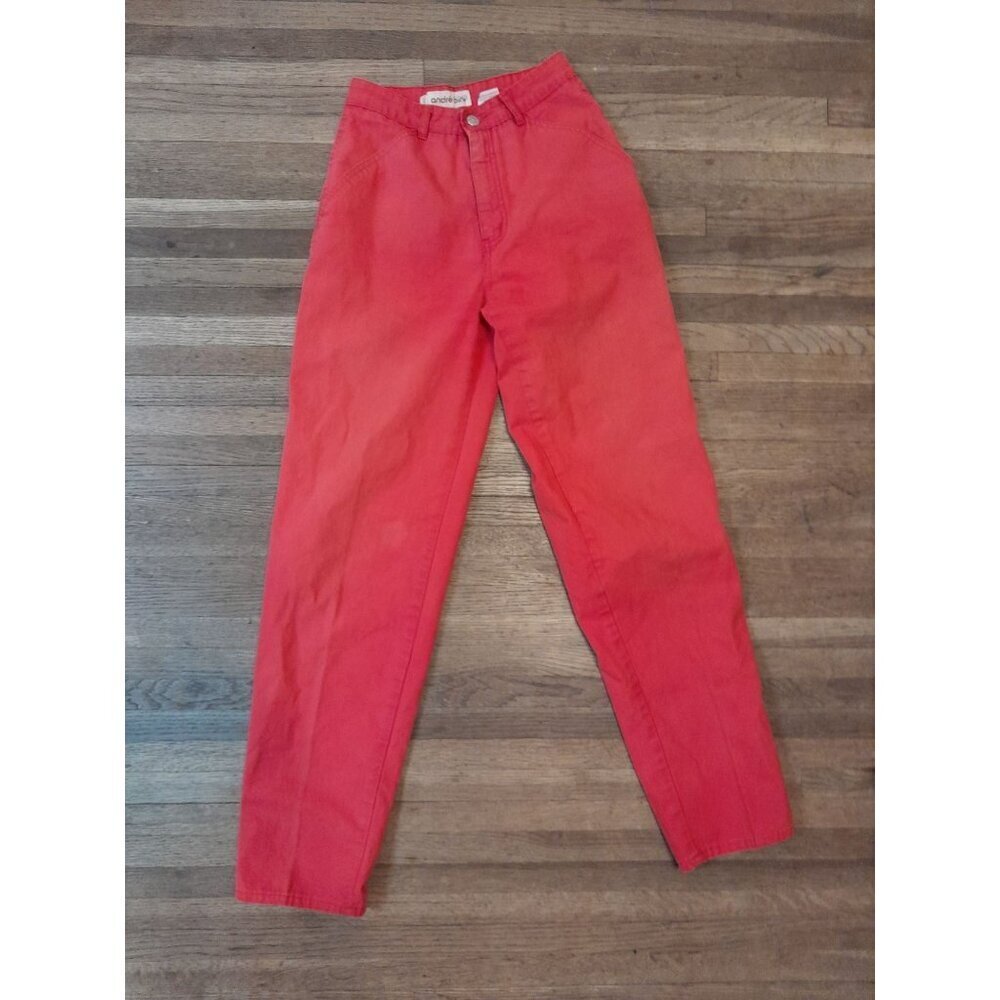 Vintage 80s Andre Bini High-Rise Safari Jeans Orange-Red Size 7/8